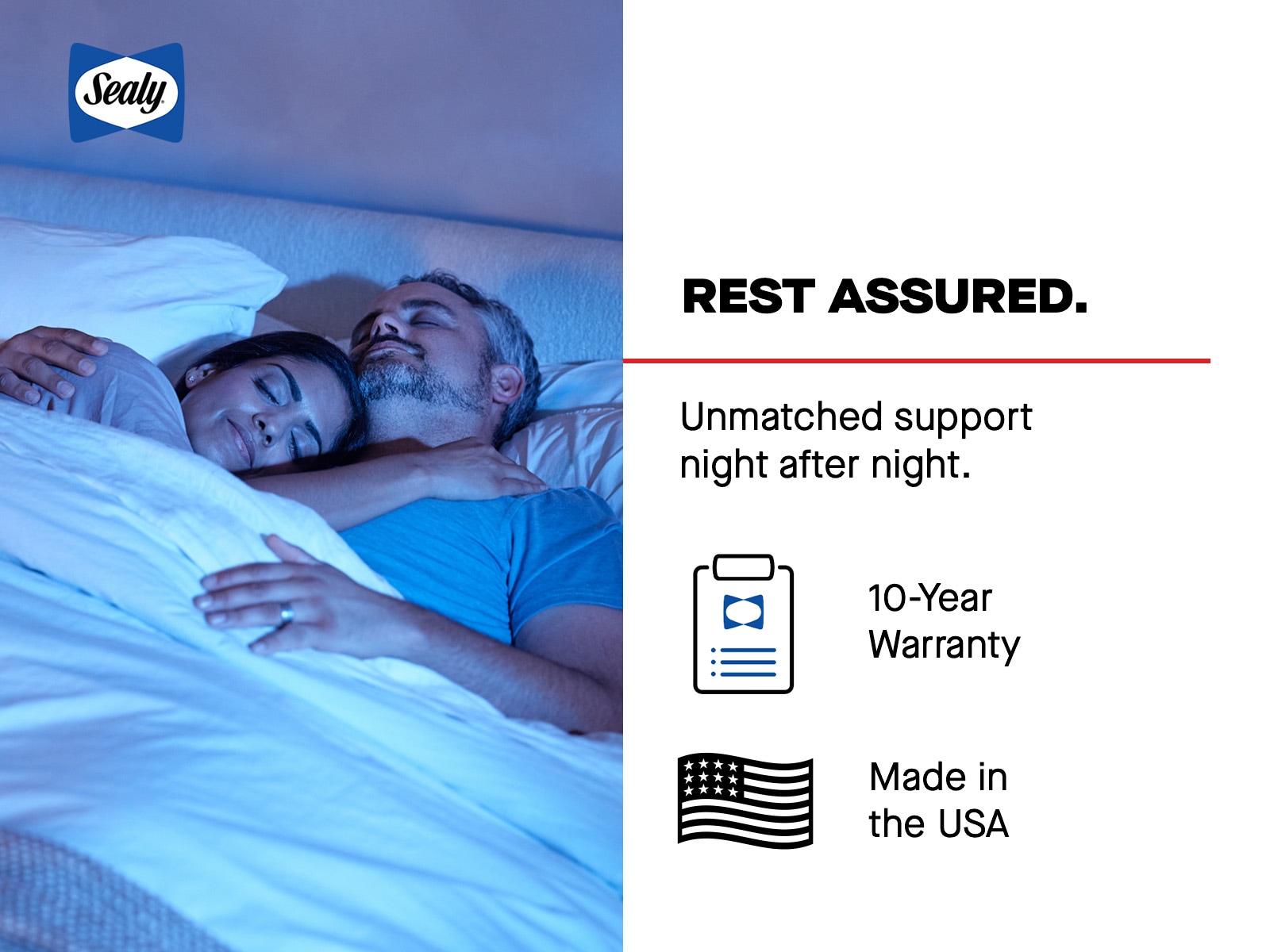Sealy Posturepedic Elite High Point II Series Hybrid Soft Mattress, rest assured, 10-year warranty, made in the USA